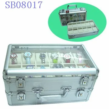 10 slot aluminum wrist watch box custom box watch  transparent watch box