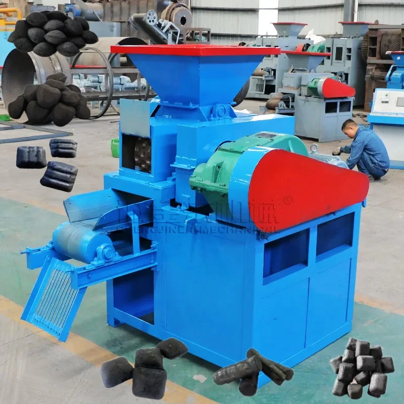Factory Hot Sale 1 Ton Per Hour Cheap Bbq Charcoal Ball Shape Wood Sawdust Roller Coal Briquette Machine Production Line