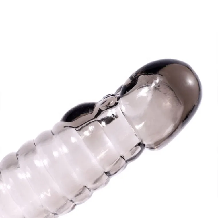 Reusable Condom Penis Extension Sleeves Prolong Sleeve Crystal Enlargement Condom Male Silicone Condom For Men