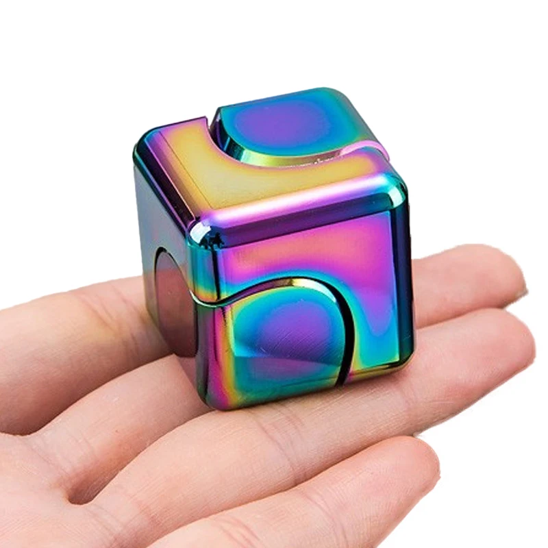 Creative Hand Finger Spinner Cube EDC Toys for Stress Relief Metal Fidget Spinner for Adults Home Office Gifts