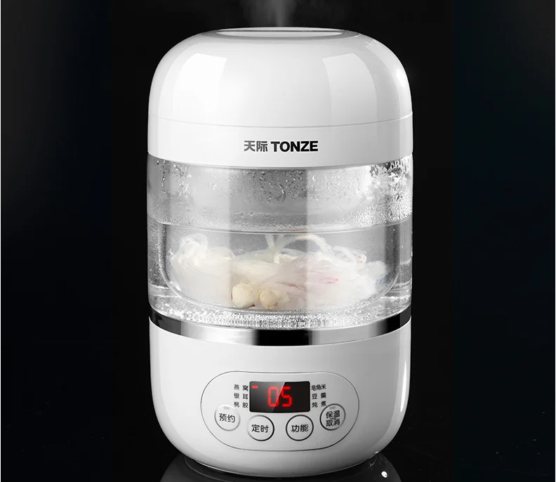 Оптовая продажа, миниатюрная электрическая стеклянная многофункциональная кастрюля для здорового тушения, 0,7 л, Детская каша, суповарка, тушение, птичье гнездо, медленная кастрюля