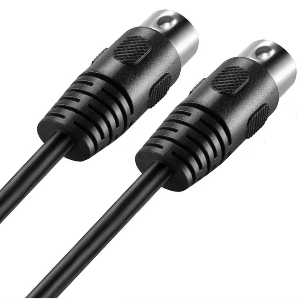ERE MIDI Cable Male to M 5 Pin DIN Plug Black ,5 Pin DIN Male Audio MIDI to MIDI Connector Interface Jack Plug Wire Cord