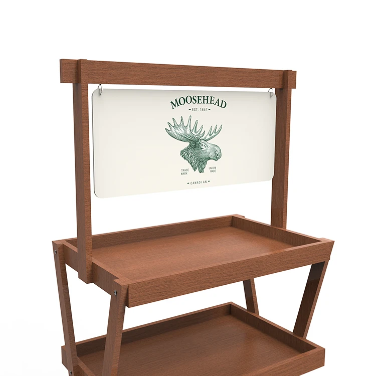 Customized X Shape Whiskey Display Rack Wooden Wood Rack Ideas for Supermarket