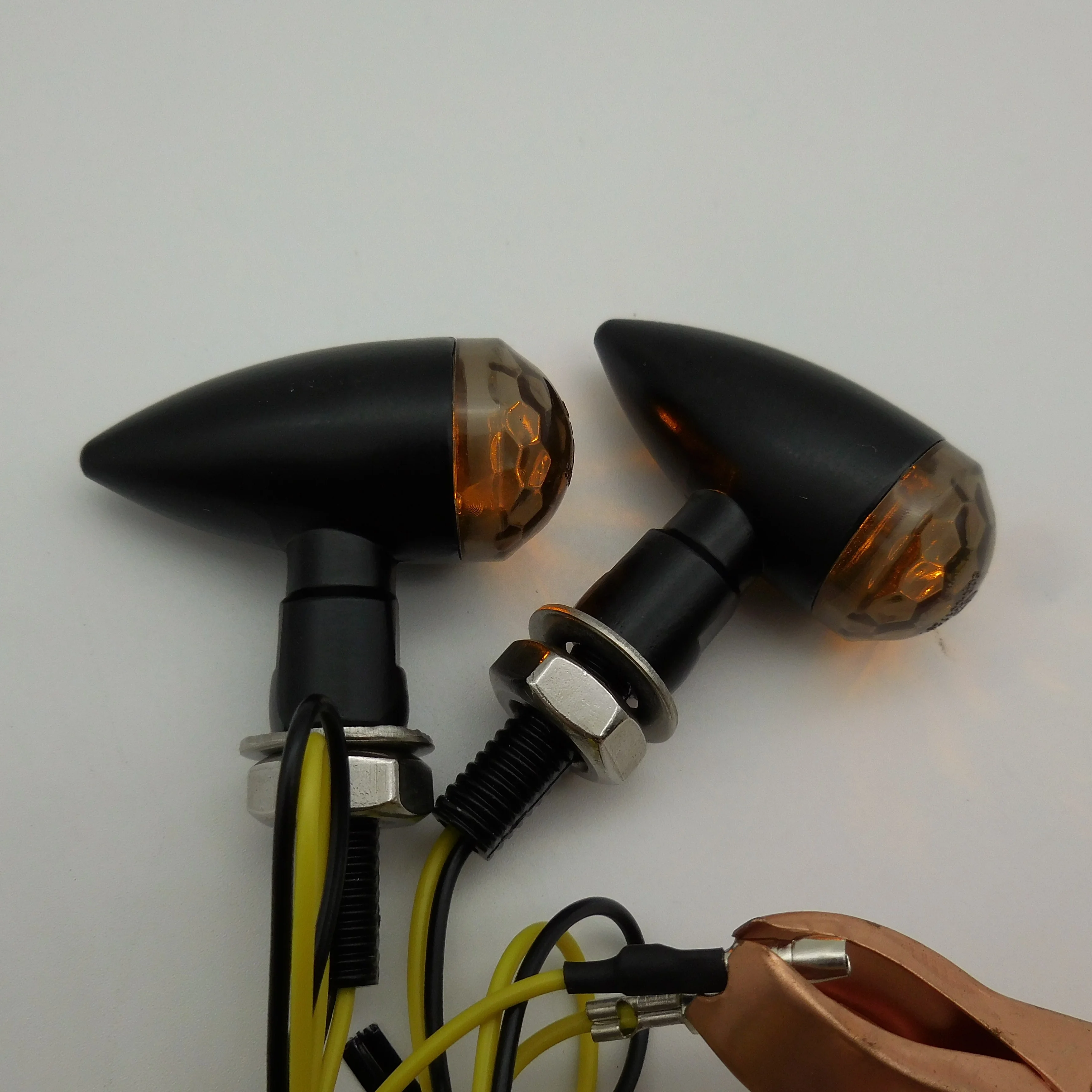 Bullet Motorcycle Turn Signal LED Light Indicator Blinker Amber Smoke Lens Turn Lamp For Scooter Motorbike