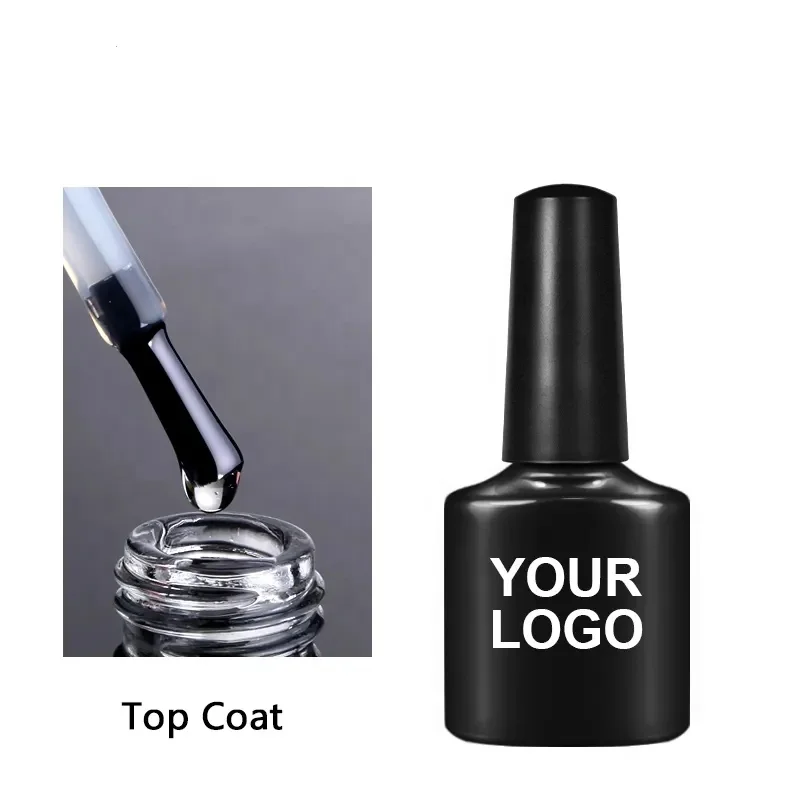 Gel Nail Polish Top Coat Private Label Logo 7.5ml Soak-Off LED/UV Gel Fast Dry Nail Gel For Home DIY and Nail Salon