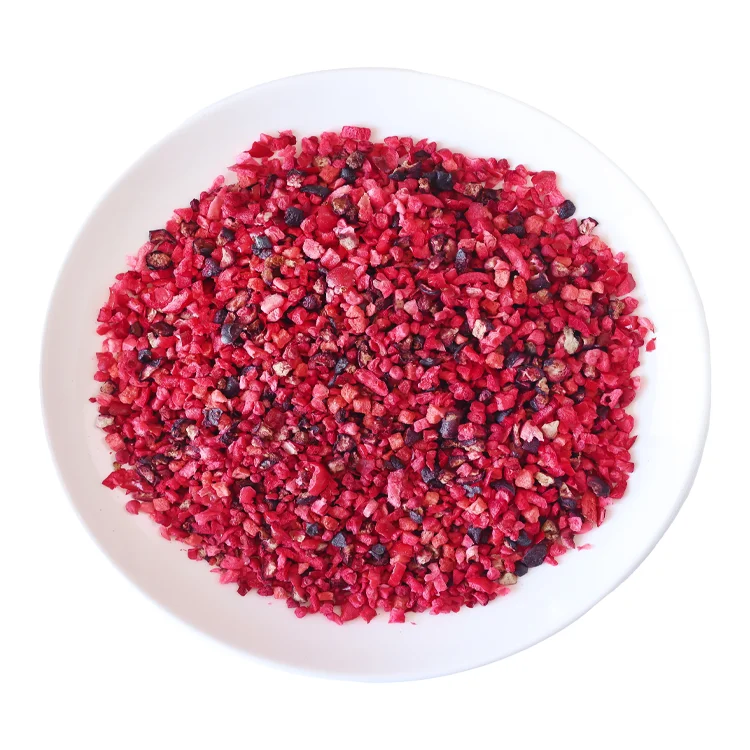 Pet Snacks Strawberry Blueberry Cranberry Raspberry Mixed Diced Freeze Dried Diced Berry