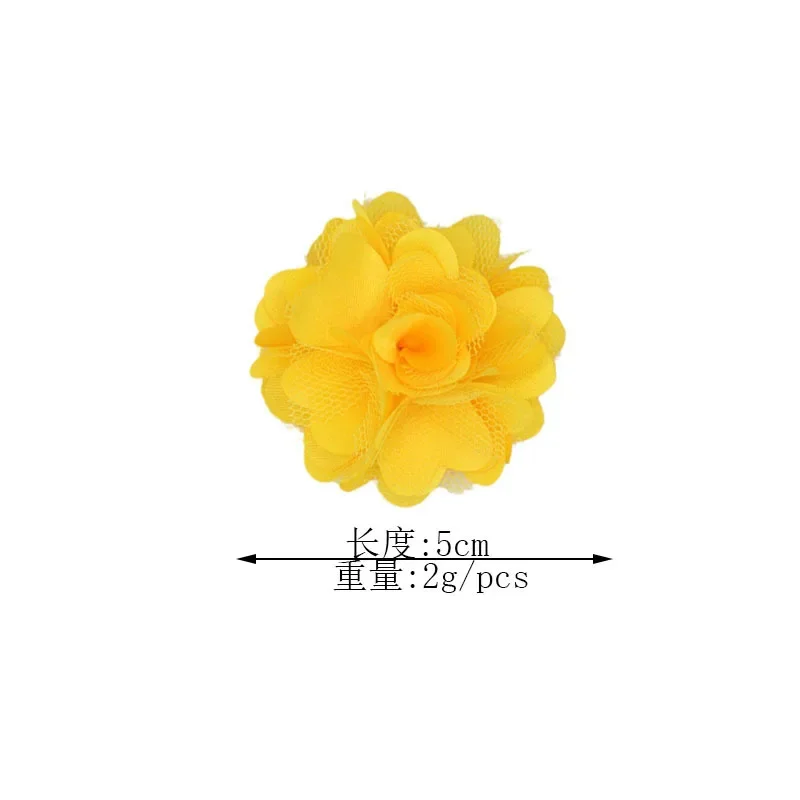 Chinese factory floral handmade chiffon fabric flower for dresses clothing