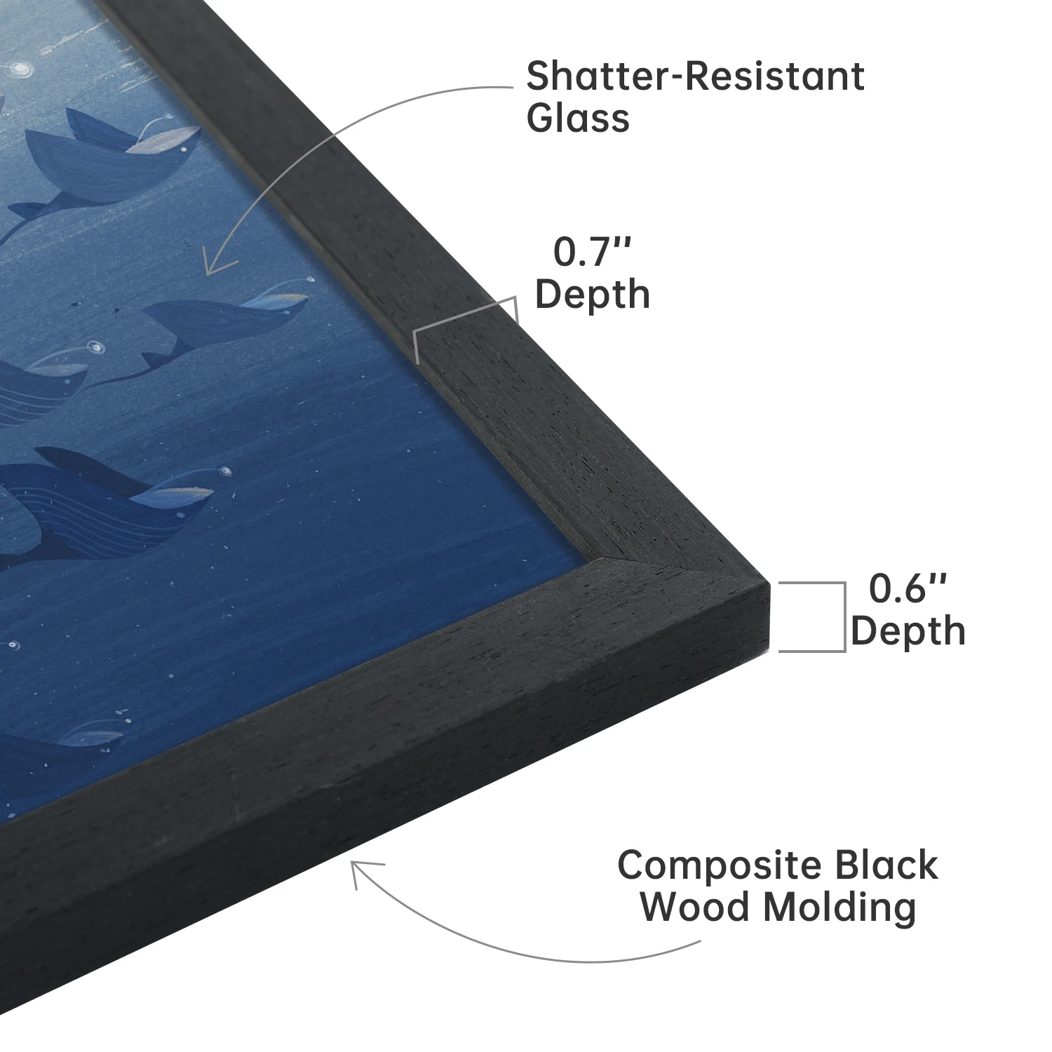 Classic Natural Black Woodgrain 16x20 HD Acrylic Gallery Photo Picture Art Prints artwark Wall Hanging Home bar studio decor