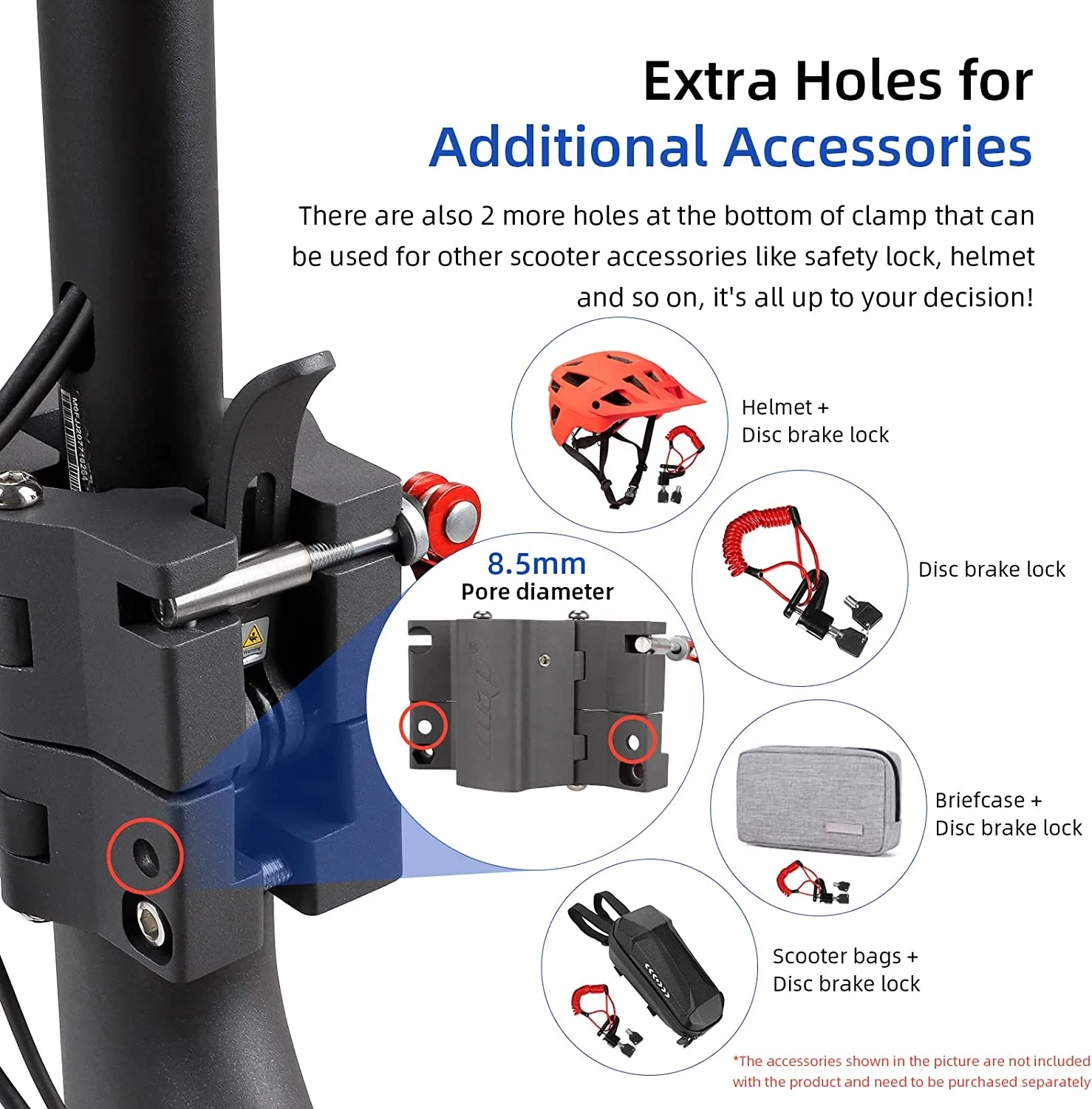 Ulip Electric Scooters Folding Fixings Aluminum Rod Clamp for Xiaomi M365 Pro Pro2 1S MI3 Lite And Ninebot F20 F25 F30 F40 Parts