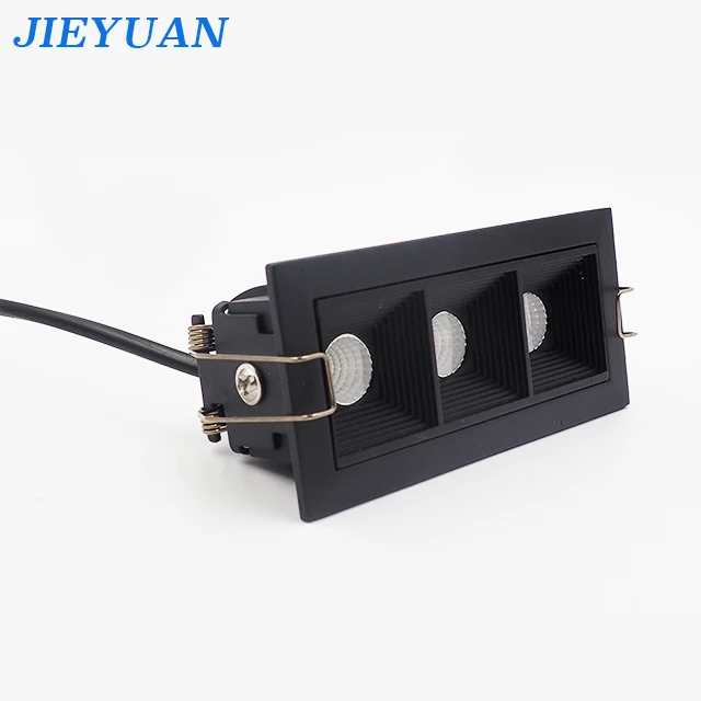 
China Factory Grille Light Fixture Multiply Head Commercial Square LED Downlight Recessed Led Grille Light 