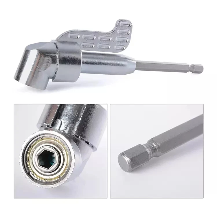 105 Degree Magnetic Angled Screwdriver Bit Adapter Holder with Quick Change Hex Shank