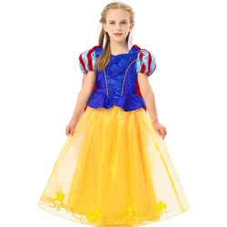 Disney Princess Costume, Fancy Dress Up Outfit for Birthday Party 3-12Years Snow White Cinderella Belle Aurora Rapunzel