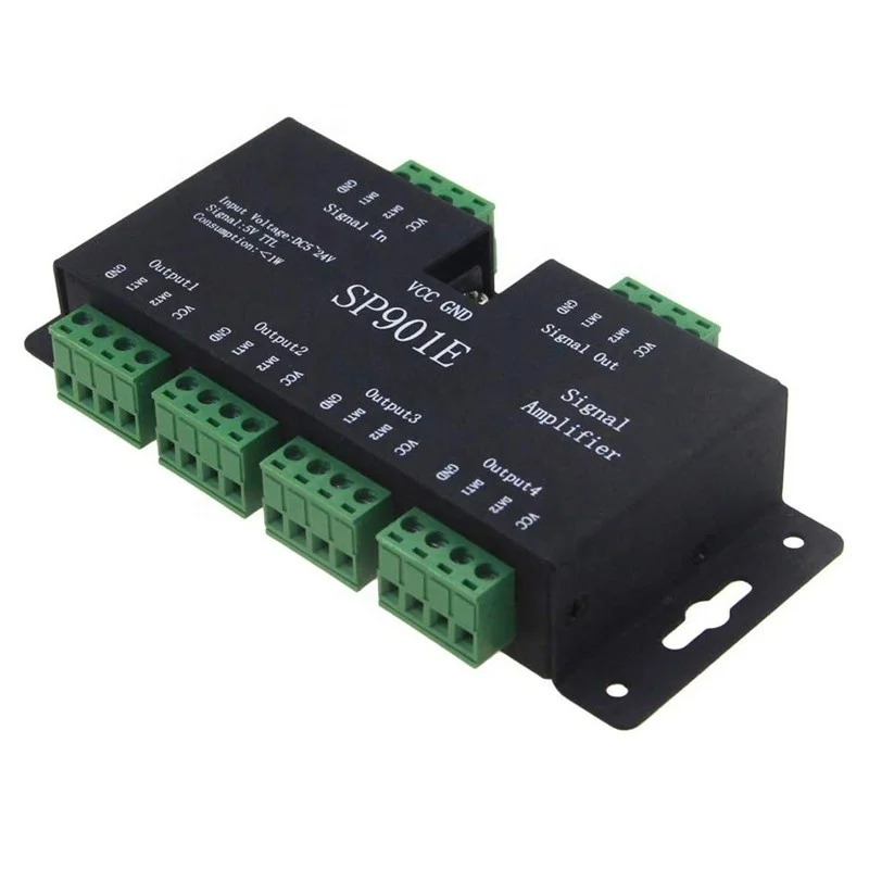 Original  SPI Addressable Rgb Signal Pixels Led Strip RGB RGBW TTL Amplifier controller SP901E
