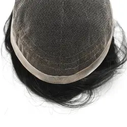 Hot Sale Indian Virgin Hair Toupee Swiss Lace Replacement Men Hair Toupee With Thin PU Around Hair