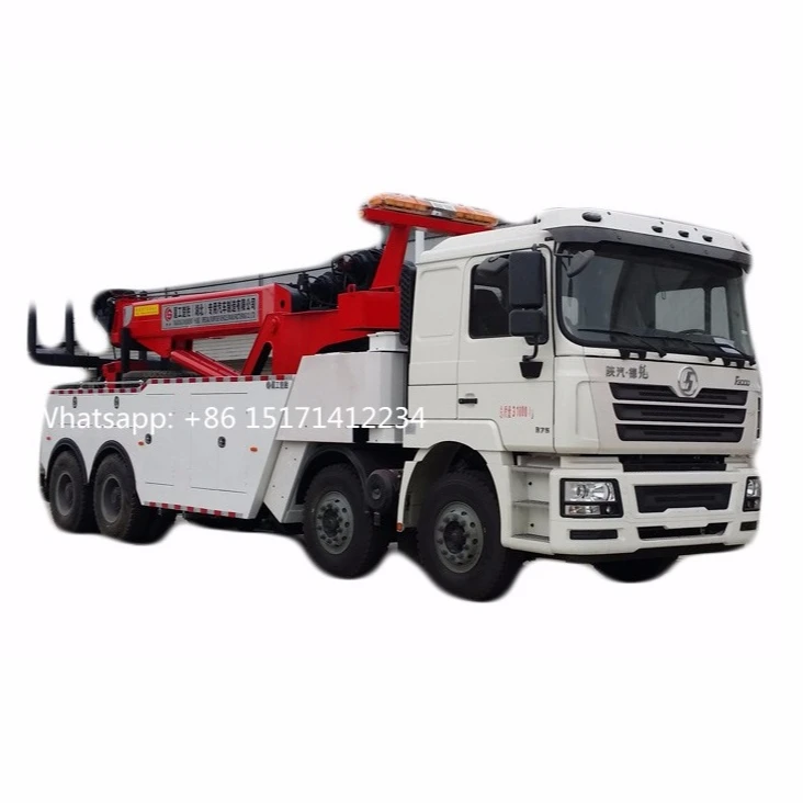 Shacman 8x4 12 wheel 25 tons recovery wrecker truck 30 tons Rotator Road Towing Truck wrecker for sale