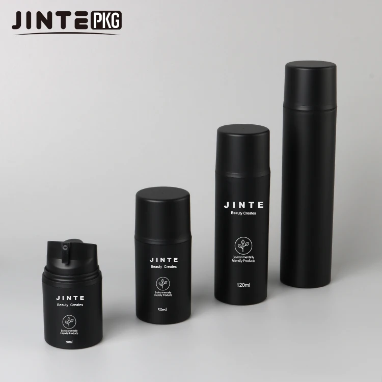 Wholesale Luxury 30ml 50ml 100ml 150ml Good Quality Matte Black PP Cosmetic Lotion Packaging Airless Pump Bottles