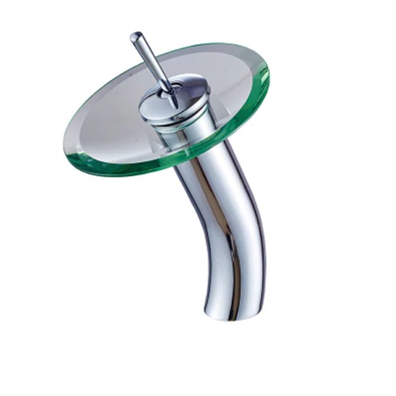 Stainless steel park waterfall glass toilet faucet Bathroom faucets waterfall tap Single waterfall face basin faucet