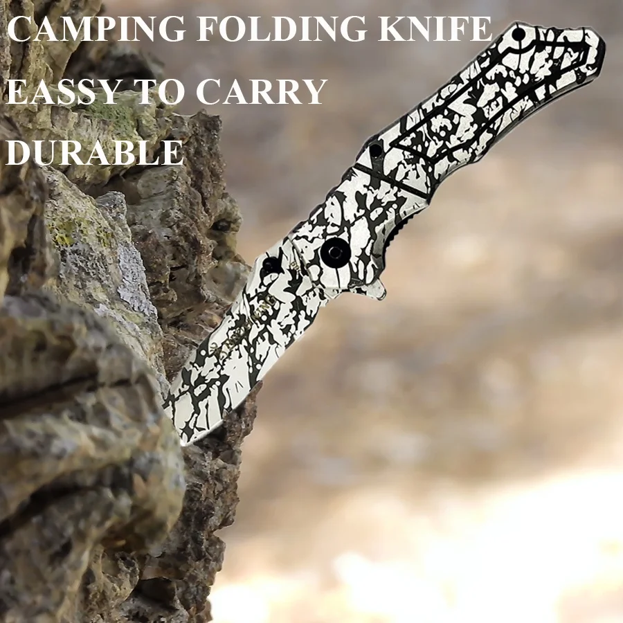 EDC Tactical Pocket 420 Steel Blade Outdoor Essential Self Defense Ring Knife Utility Camping Jungle Folding Adventure Knives