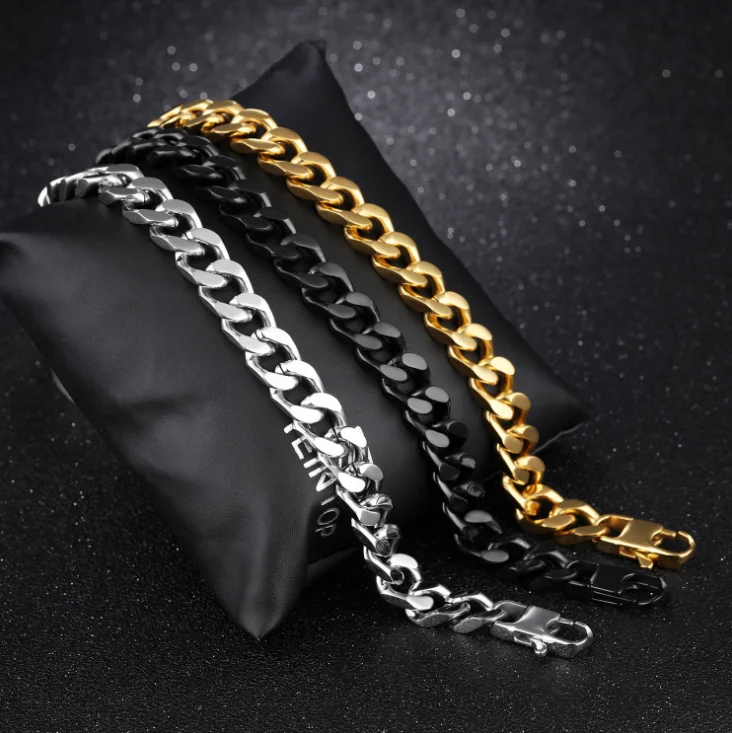 2020 Hip Hop Jewelry Fashion Miami Cuban Chain Bracelet Bracelet Gold Chunly Men Bracelets