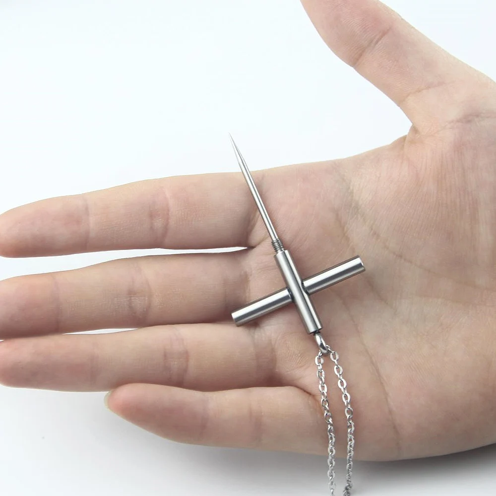 Portable Titanium Toothpicks Pocket Toothpick Metal Toothpick Holder for Outdoor Picnic and Camping Self-defense weapon