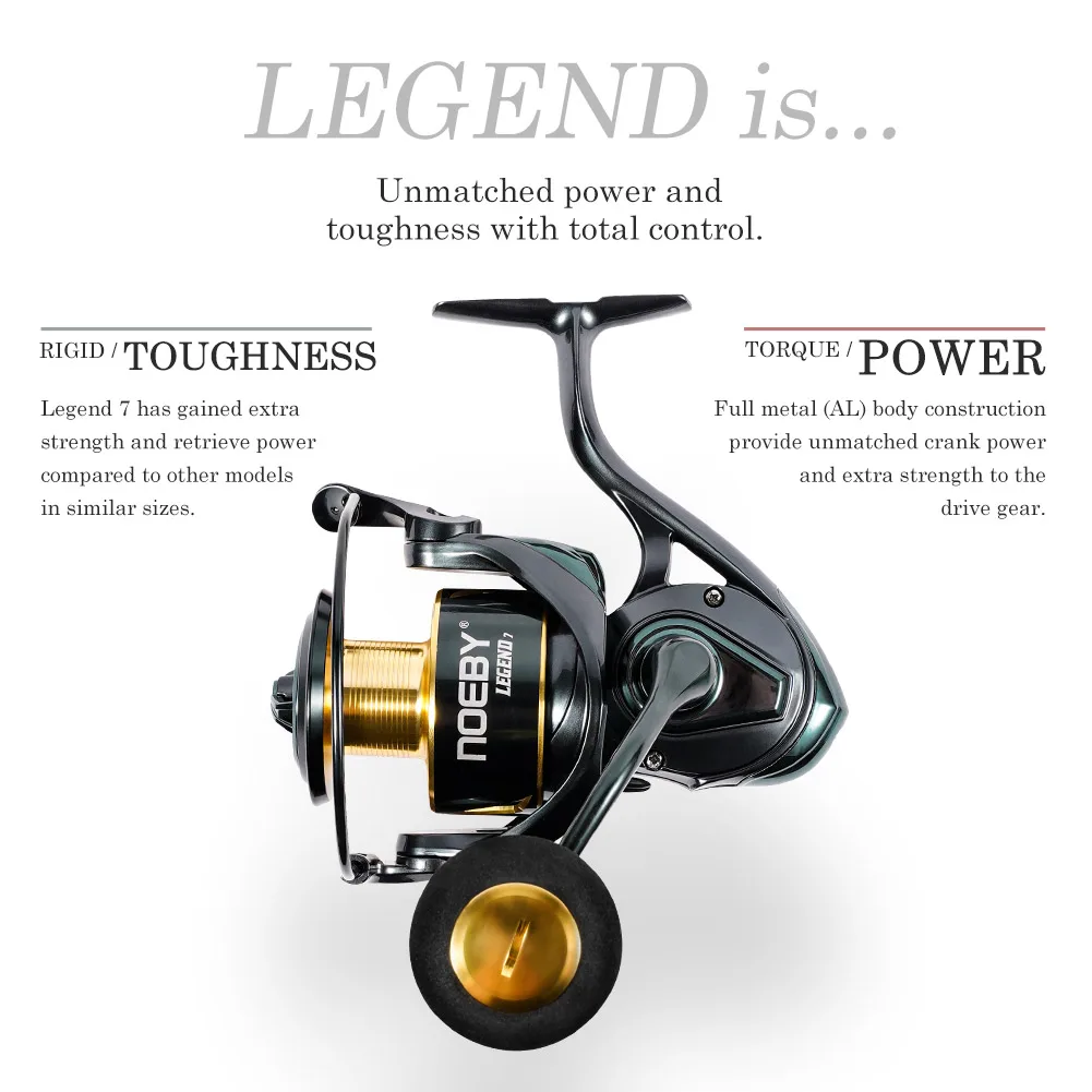 NOEBY Wholesale Accurate Sea Salt Water Spinning Fishing reel 5.2:1 9+1  Bait Casters Spinning Saltwater Fishing Reel