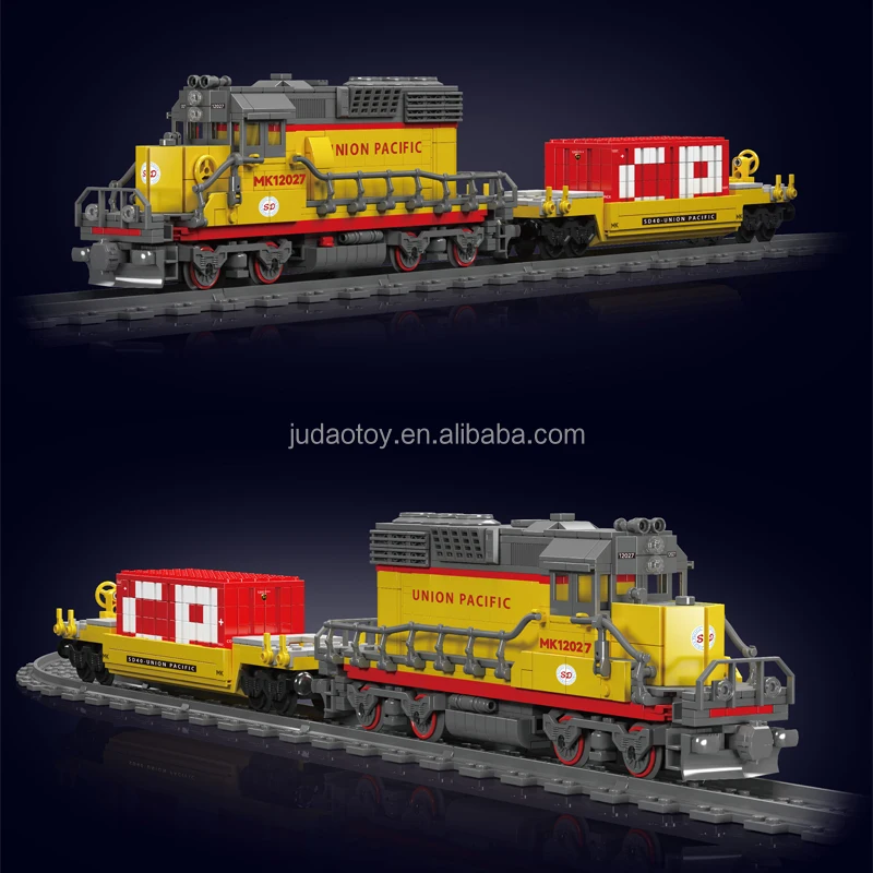 Mould King 12027 High-Tech SD40-2 Diesel Locomotive Train Bricks Model Railway Building Block for Kid