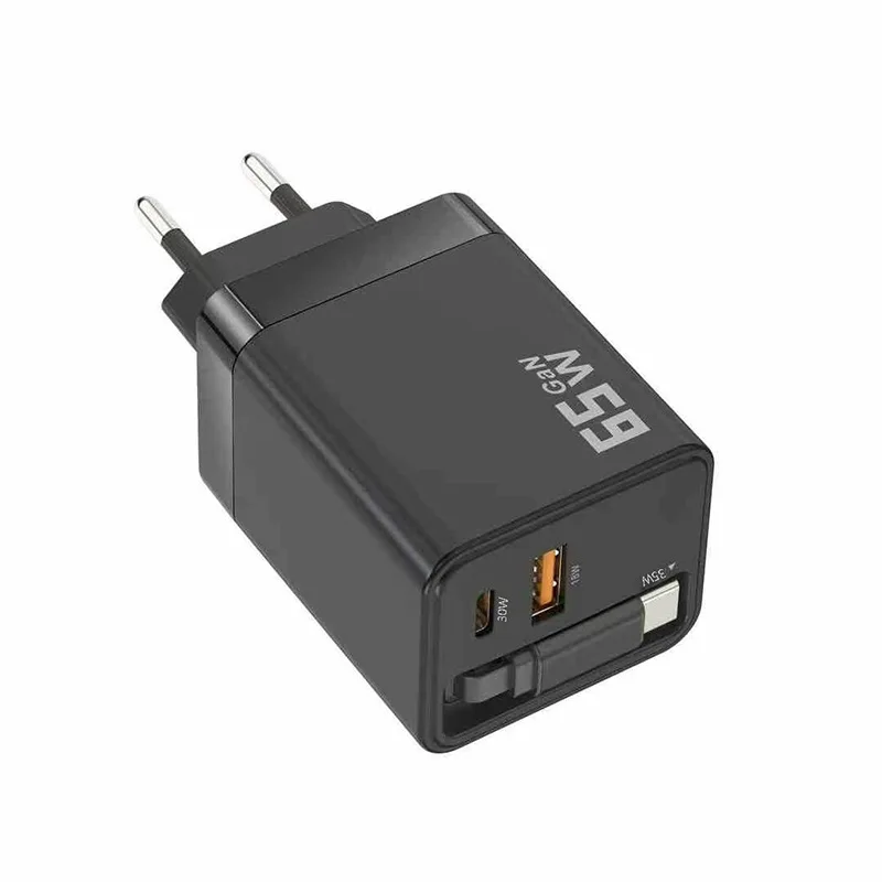 Выдвижное зарядное устройство USB C 65 Вт