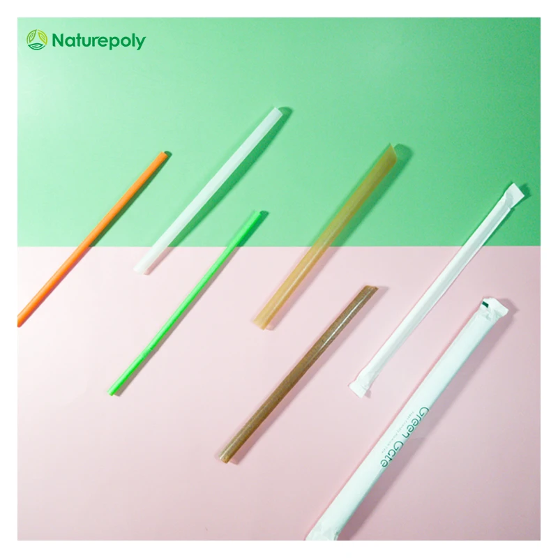 Wholesale Custom Colorful 5 6 7 8 10 12mm Disposable Eco Friendly Pla Biodegradable Straws Non Plastic Drinking Straw