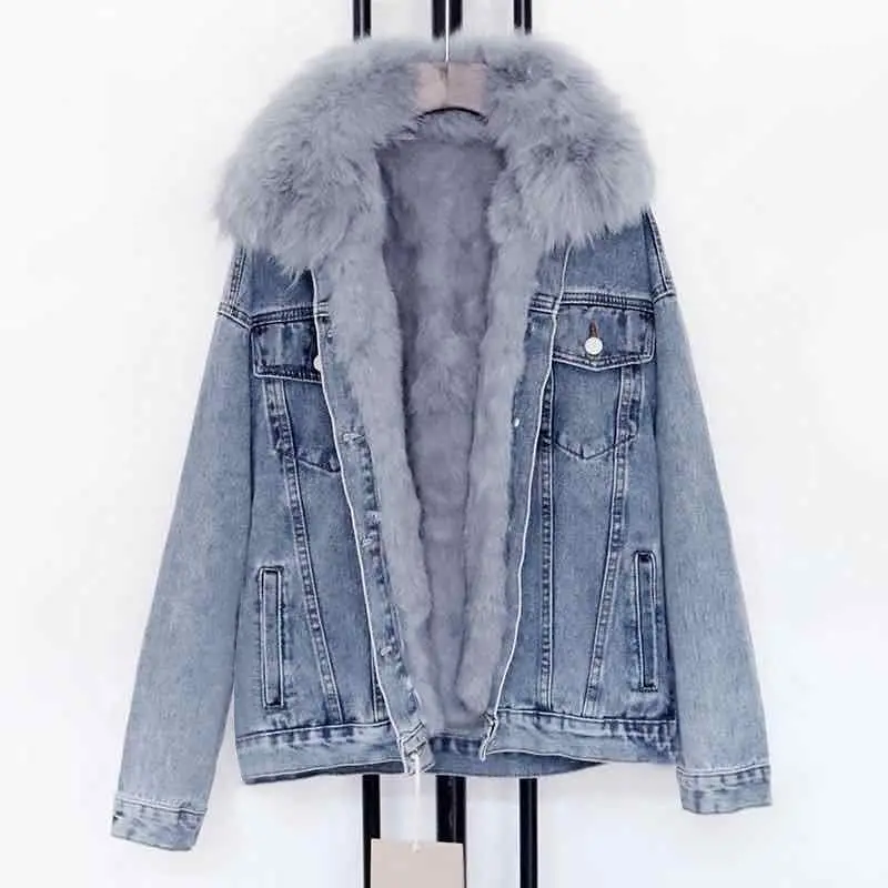 
Thick Lady Denim Coat Ladies Winter Jean Coat Women Sweet Coats 