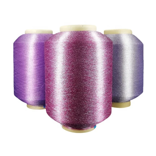 metallic yarn manufacturer sparkle yarn soft MH-type lurex thread zari shiny polyest yarn for knitting and weaving