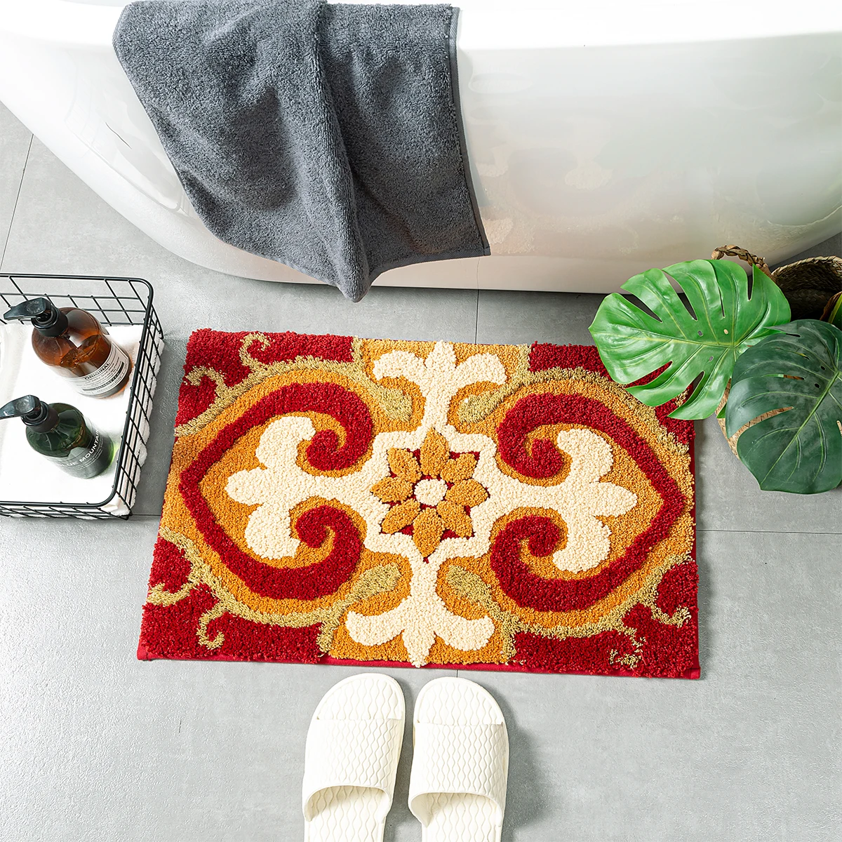 DADA absorbent non slip hotel large bath mats hotel flannel embossed bath mat