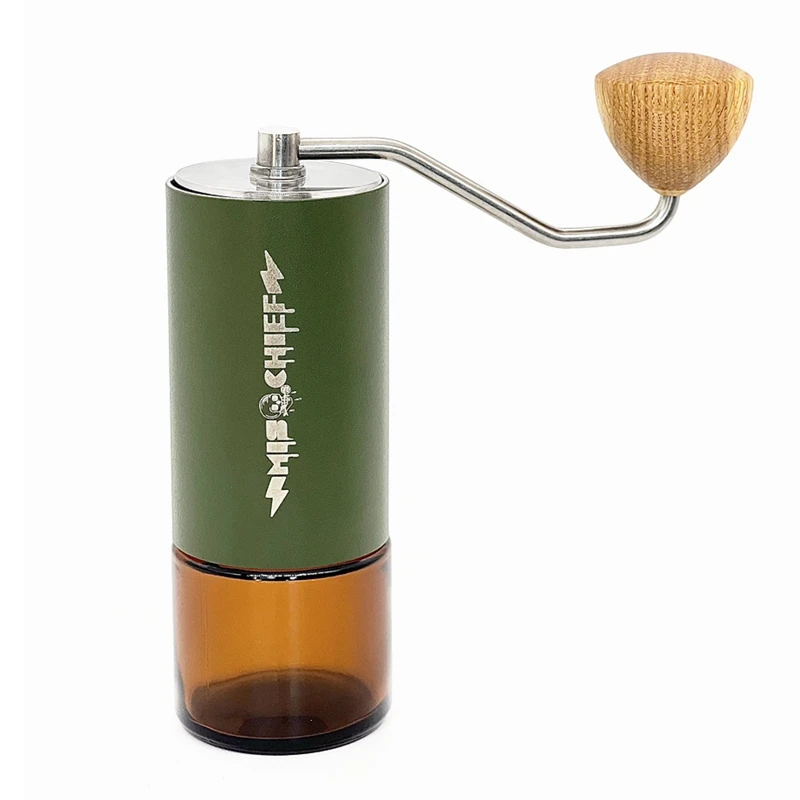 comandante camping handheld eco friendly wood handle portable conical metal flat burr manual coffee grinder