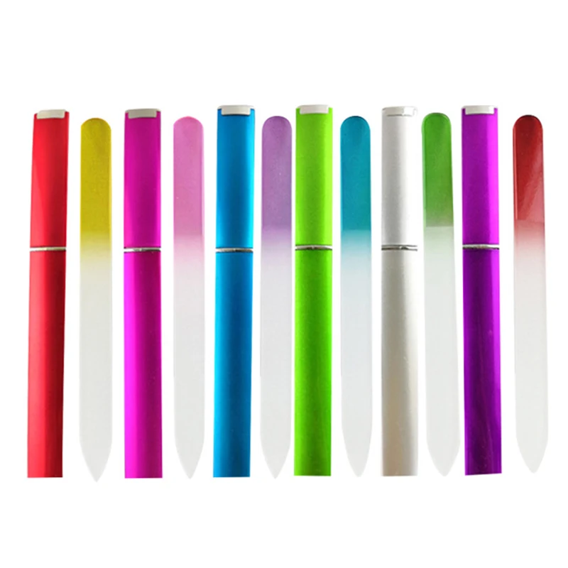 
Hot Selling Manicure Set Colored Crystal Glass Nail File Polishing Manicure Tool 