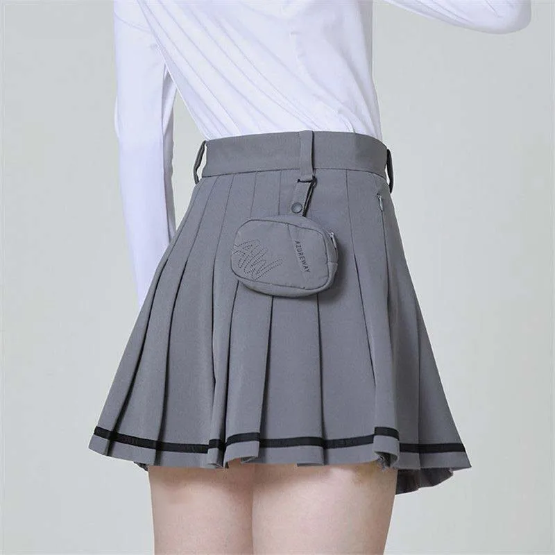 Custom Ladies Golf Culottes Women Golf Pleated Skirts High Waist Tennis Skirt