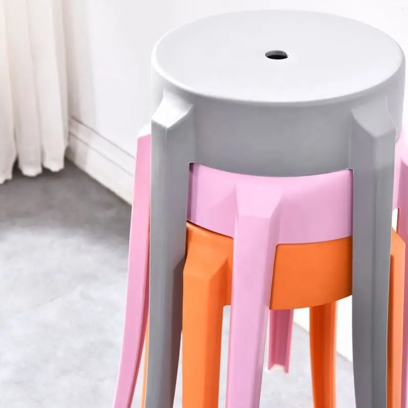 Chinese style living room furniture simple design PP stackable plastic stool living room stool for sale
