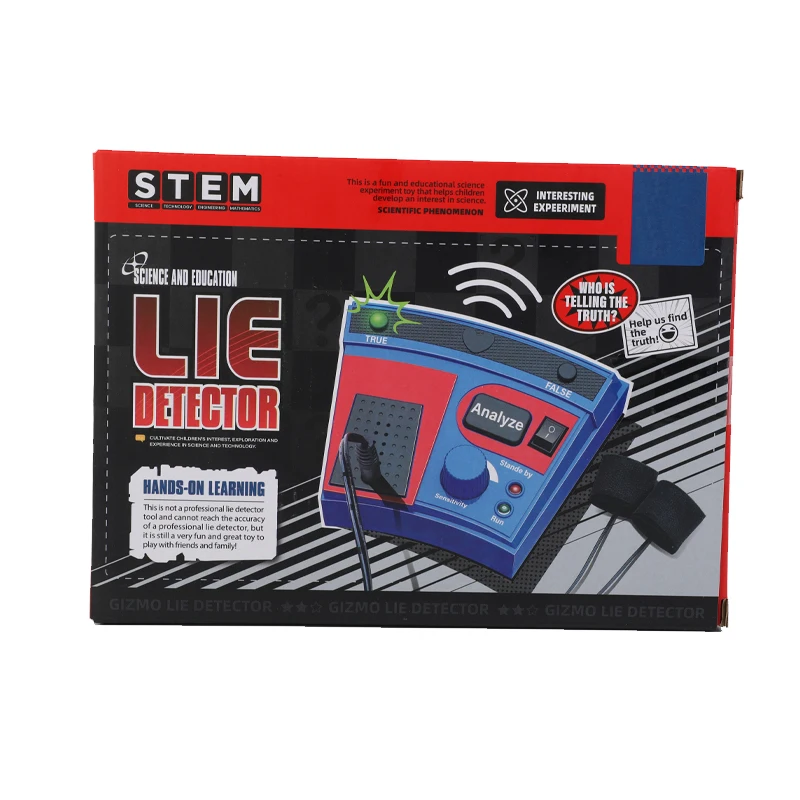 QS Hot Selling Kids STEM Fidget Party Prank Toys Plastic Funny Electric Science Trick Lie Detector Set Toys For Children Gift