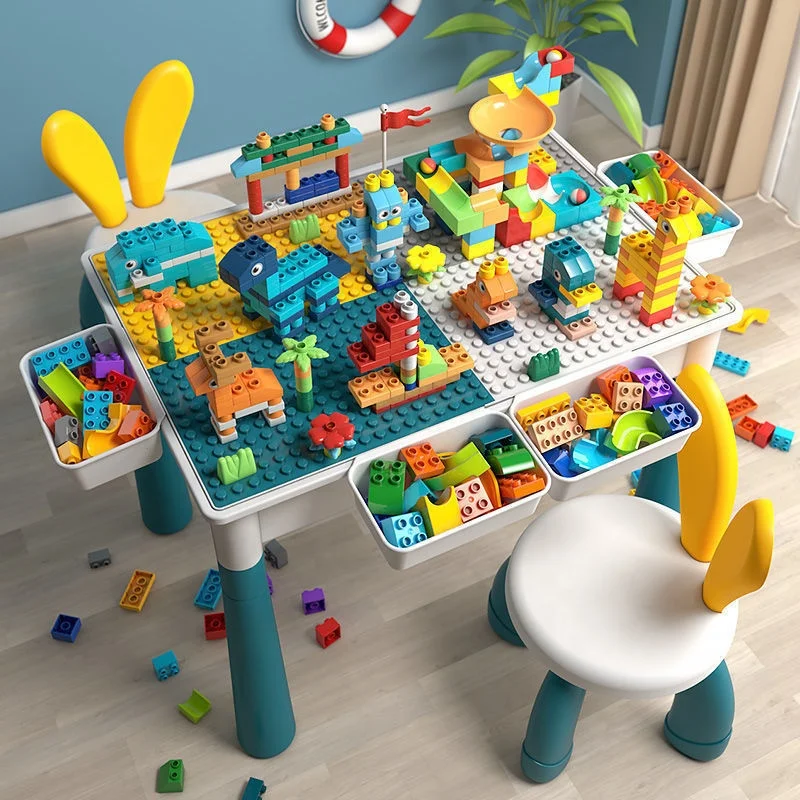 YuBon Cartoon Mini Functional building block table Assembled Bricks Anime Figure Model Building Blocks Puzzle educational Toy