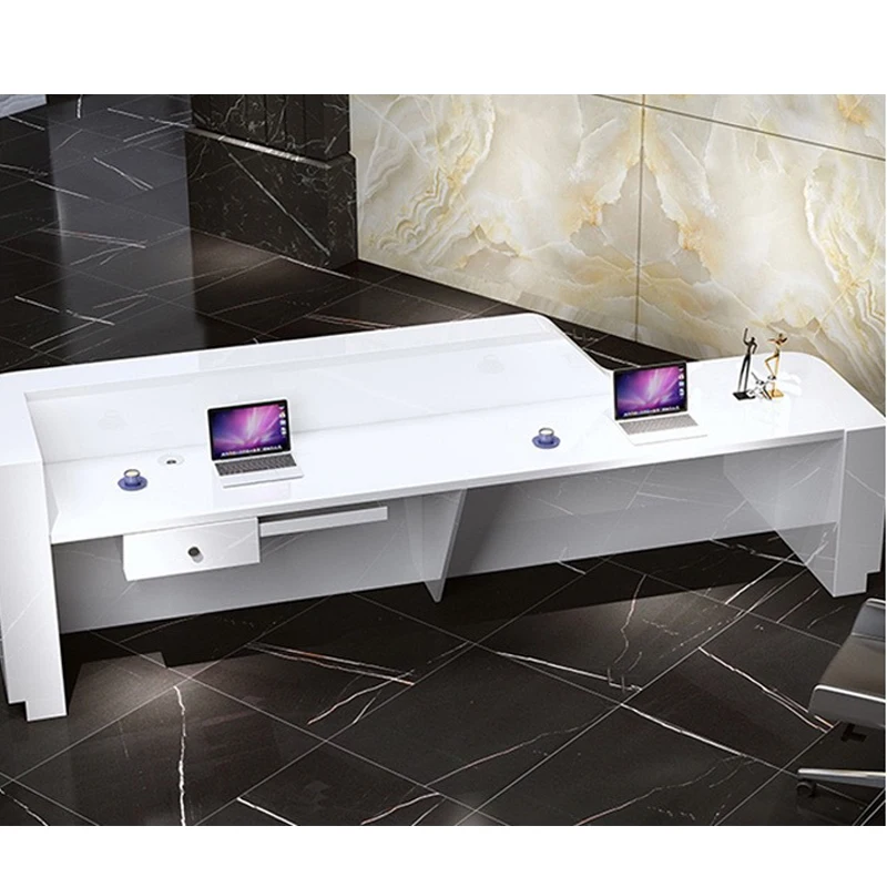 Customized Glass Top Salpn Beauty Salon Bar Reception Desk Suppliers