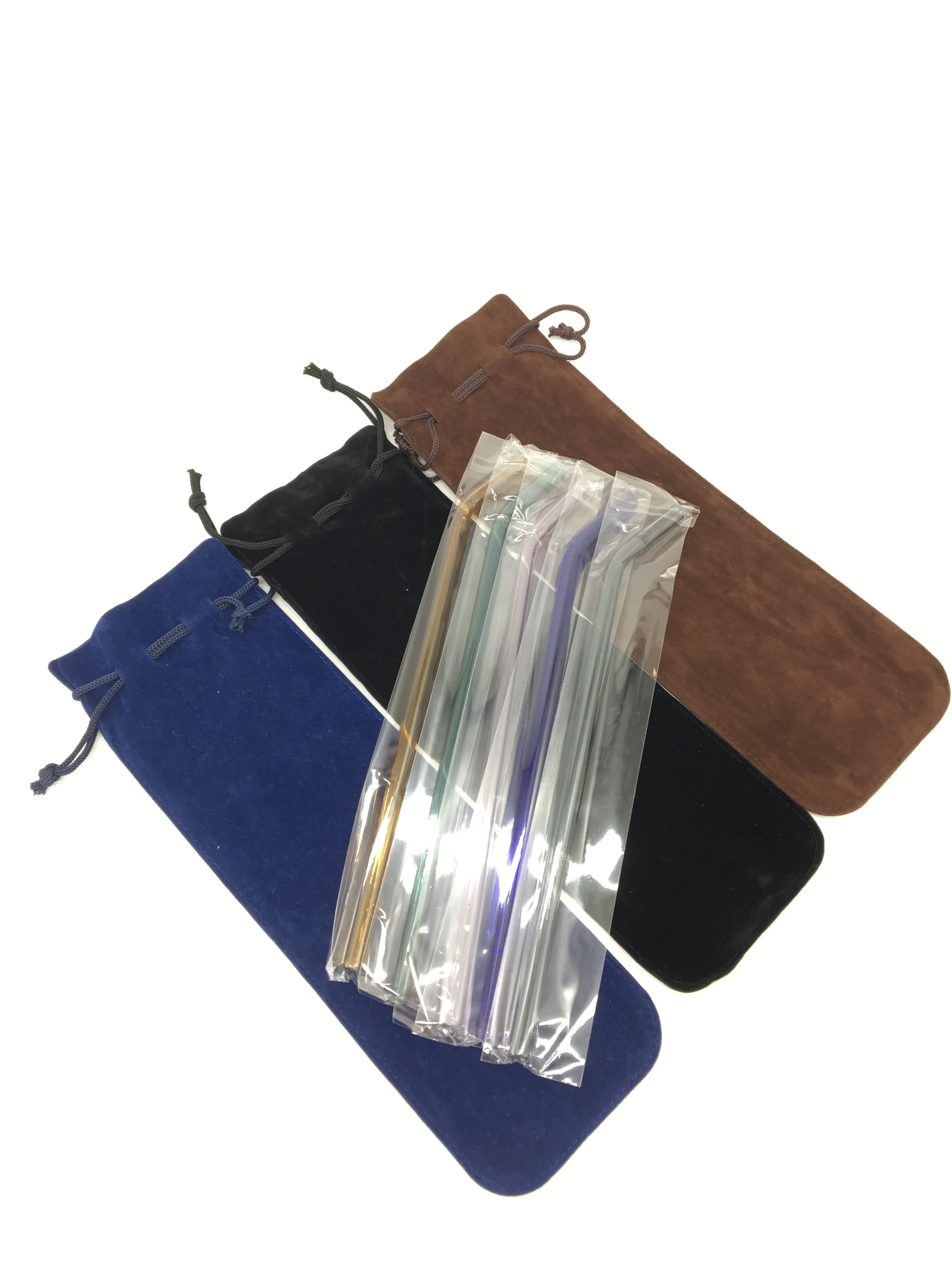 Eco-Friendly Reusable Glass Straw Drink Accessories 8mm 10mm 12mm Diameter High Quality with Brush for Bottle Use