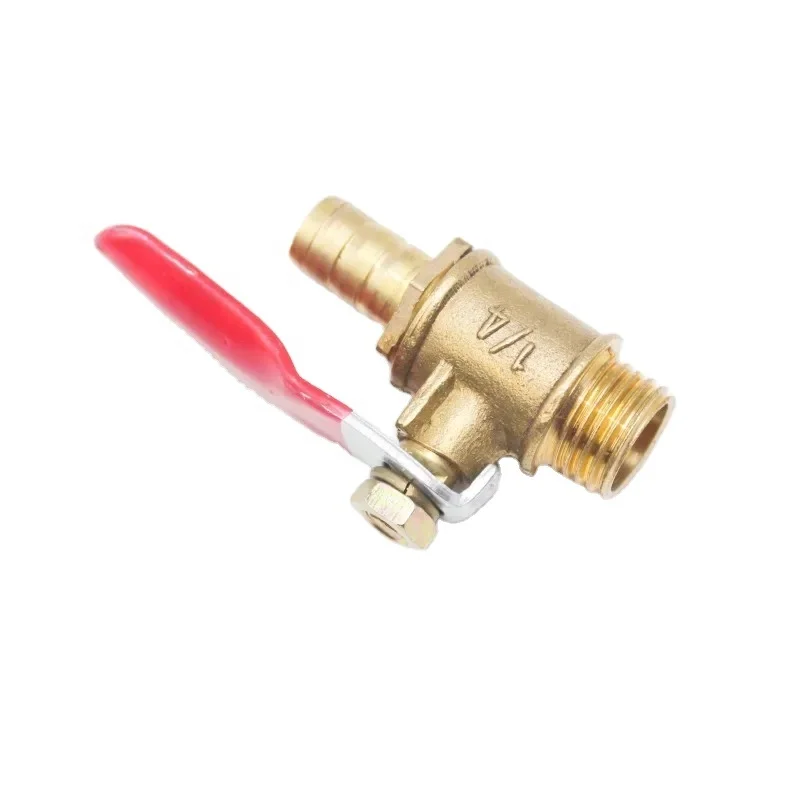 Mini Ball Valve with 1/4 Brass Pagoda Red Handle Small Ball Valve for Water Pneumatic & Manual Power Made in China OEM Supported