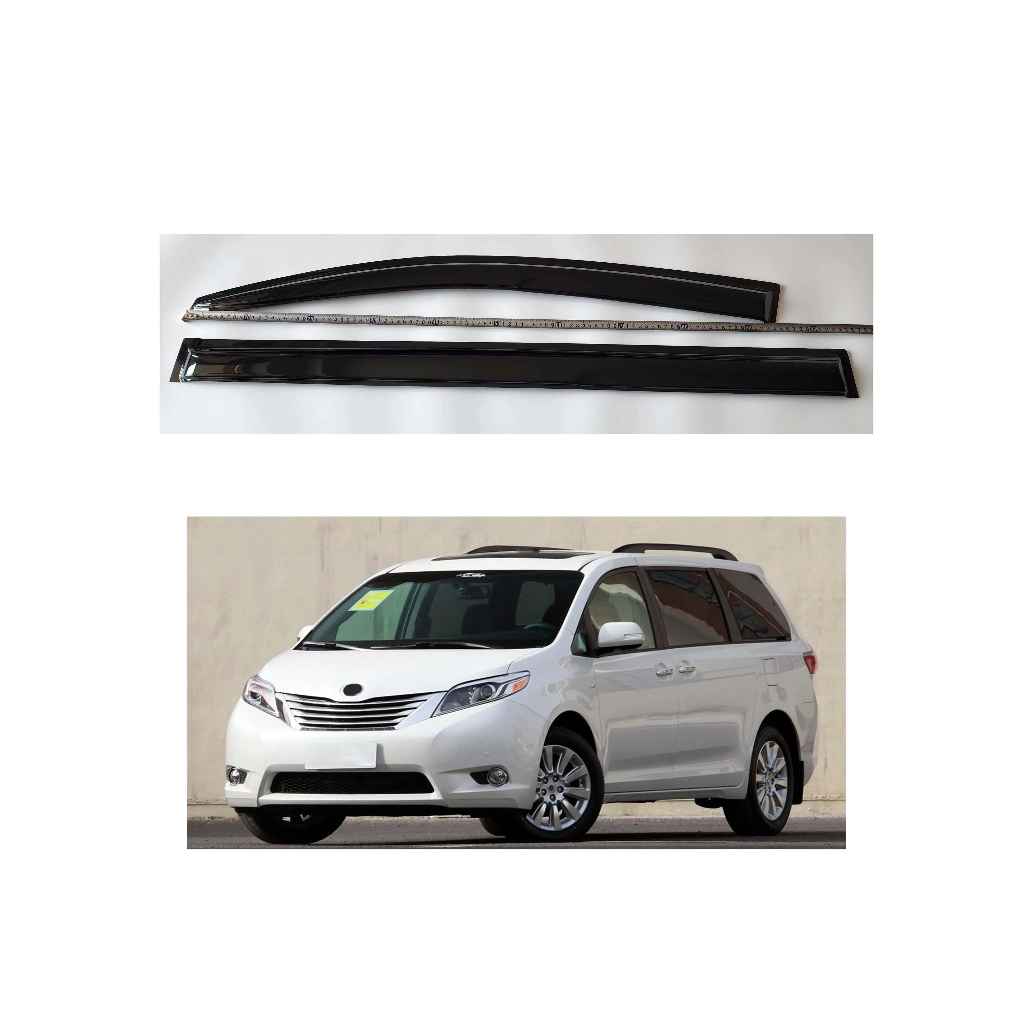 Aibyiar 4PCS Window visor FOR Toyota SIENNA 2011-2019 wind and rain deflectors sun guard rain gutter guard
