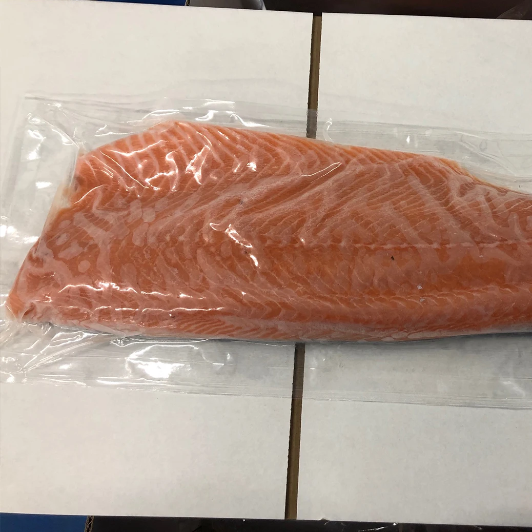 Frozen salmon fish Norway seafood fillet portions loins steaks slices private label for wholesale