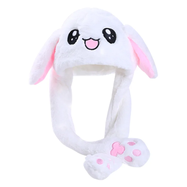 2021 Hot Selling Funny Plush Moving Ear hat Jumping animal Cute Hats Animal Flap Rabbit Fancy Dress Party Hat for girls