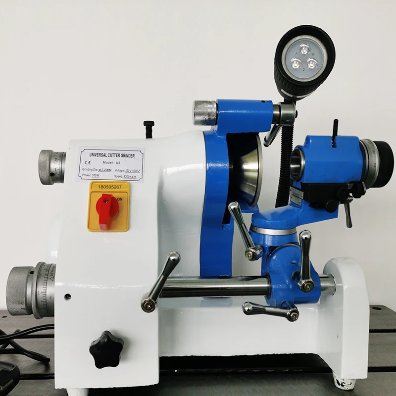 220V U3 R8 Collets Universal Cutter Grinder Drill Sharpener Sharpening Machine for End Mill Twist Drill Cutter Grinding Tool