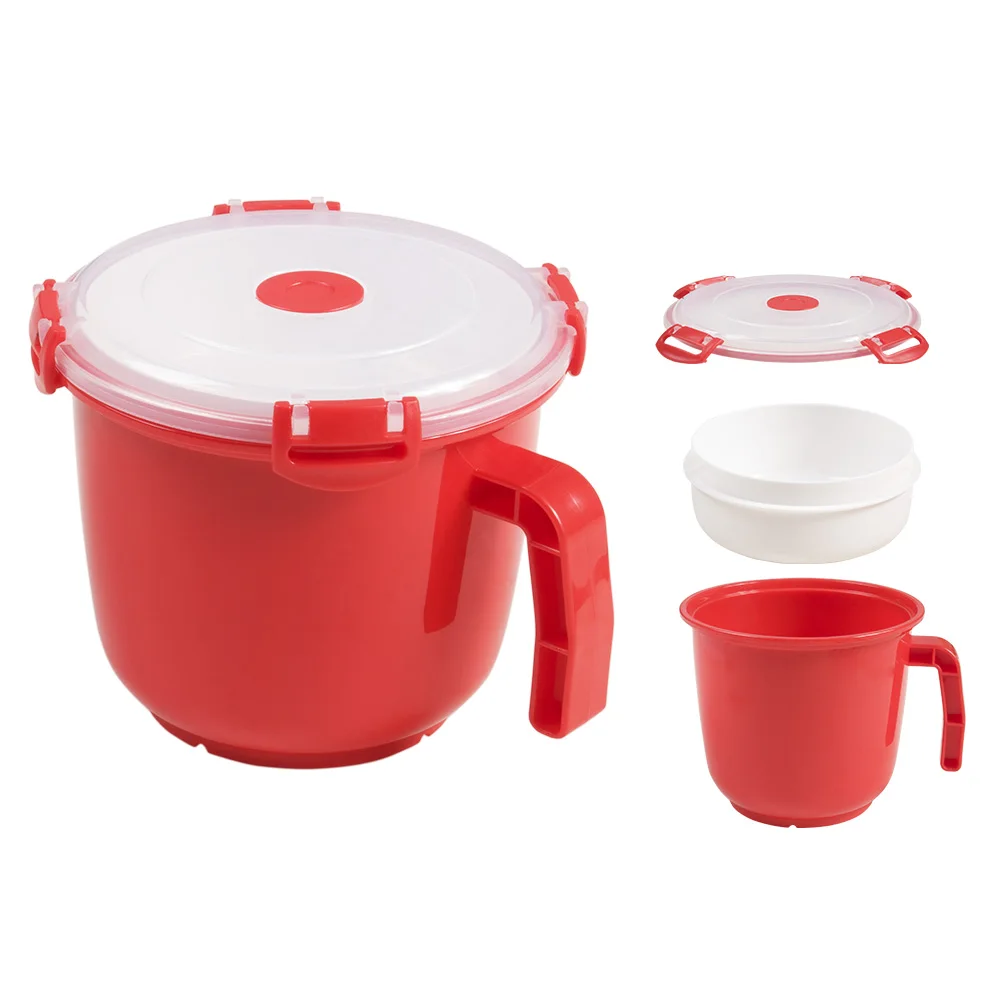 Plastic Microwave Cooker Food Container With Locking Steam Vent Lid- BPA Free, Microwave Cookware Steamer