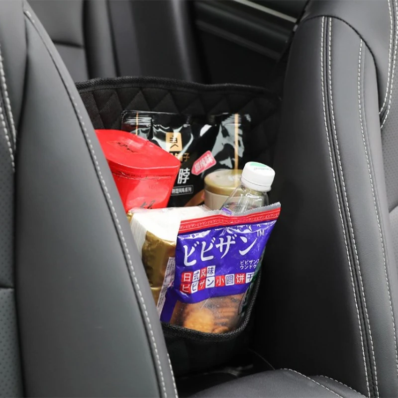 Hot Sale Durable Leather Car Net Pocket Hanging Storage Bag