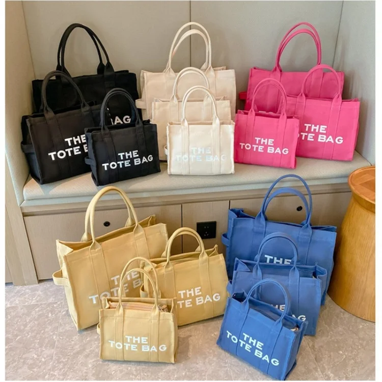 New designer Hot beach colorful sublimation blanks tote purse plain large blank handbags cotton the mini canvas tote bag