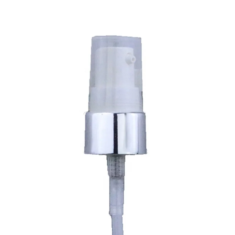 New Design Small Mouth 18mm 20mm 24mm Empty Round Gold Aluminum Plastic Serum Pump Cream Dispenser for cosmetic bottle NK-29-16A