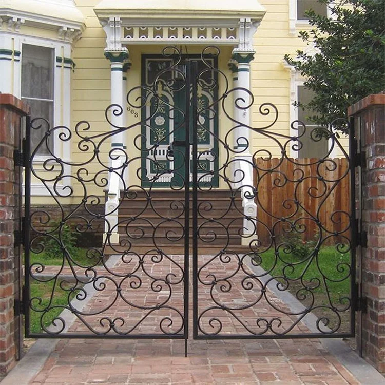 Outdoor beautiful iron main gate designs /modern wrought iron security gate designs for india homes simple villa
