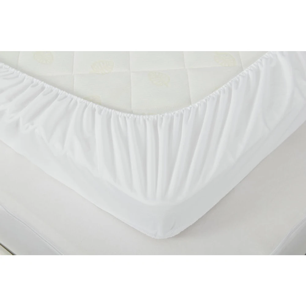 Non Slip Mattress Protector Bed Accessories Mattress Covers Protector Waterproof Bed Sheet White Polyester Fabric Adults Plain